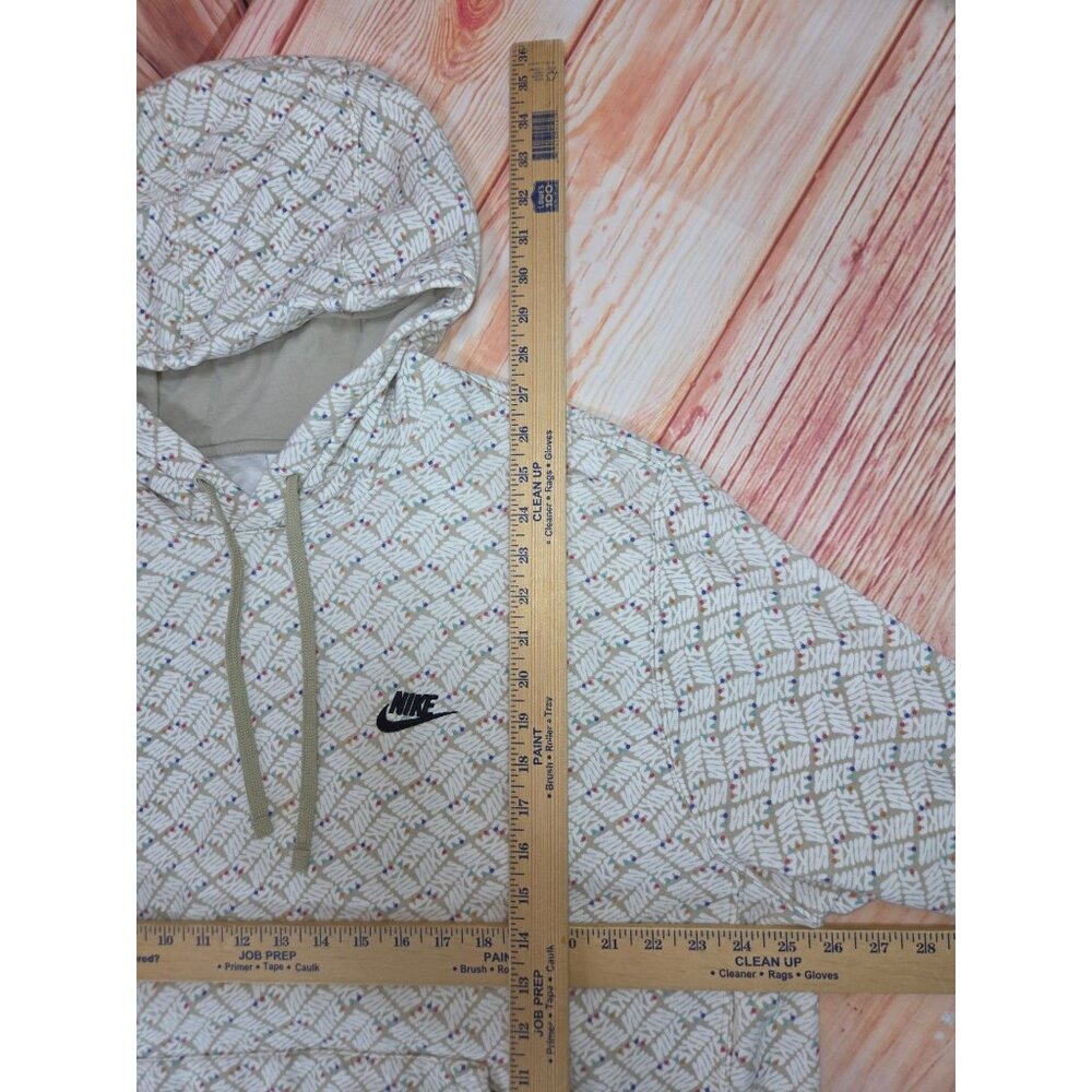 Nike Beige Patterned Hoodie Sweatshirt XL - Picture 7 of 7